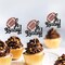 24 Pack American Football Oh Baby Cupcake Toppers - Black Glitter Rugby Picks for Sports Theme Baby Shower, Gender Reveal Party Cake Decor Supplies